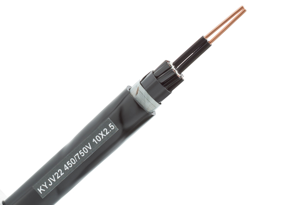Type d'intérieur flexible PVC de l'utilisation KYJV22 de câble de commande d'isolation de XLPE engainé