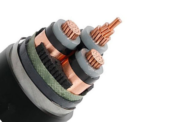 Test Voltage 21 KV Medium Voltage Power Cables 6 10 KV IEC 60502 2 Standard Black Jacket Color Providing Power Transmission Solutions