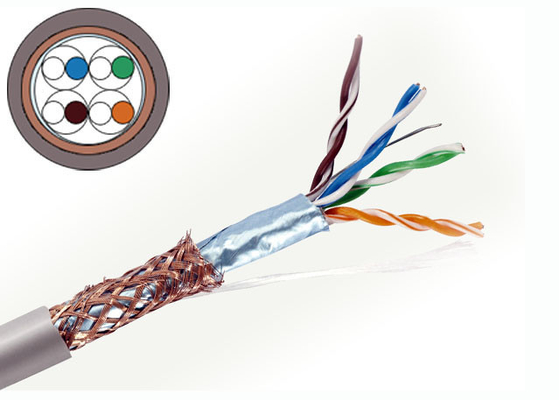 Câble LAN d'en cuivre de Cat5e, câble LAN d'Ethernet 4 paires de câble de SFTP 1000 pi