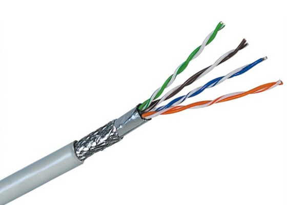 Câble de réseau d'en cuivre de câble de Cat5e SFTP, câble protégé de réseau informatique de Cat5e pour l'usage d'intérieur