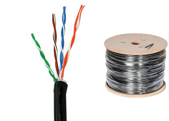 Câble LAN UV de la preuve Cat6 UTP, câble Ethernet de twisted pair de veste de polyoléfine