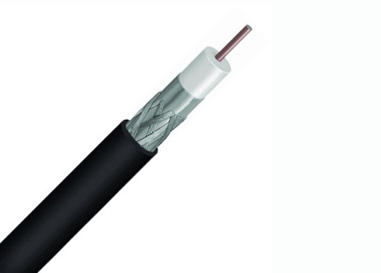 Câble coaxial de liaison de cuivre d'A.W.G. de la veste noire 18 pour le système de CATV/télévision en circuit fermé/DBS