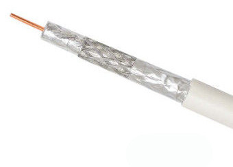 Câble coaxial de liaison de Rg6u 75 ohms, isolation satellite de PE de mousse de câble coaxial de liaison de tri bouclier