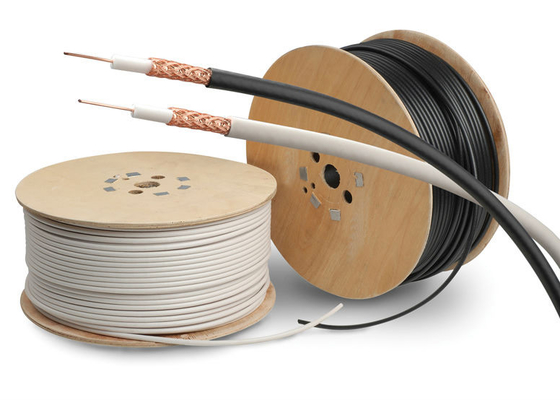 Type diélectrique du câble coaxial de liaison RG59/U d'en cuivre de gaine de PVC de PE de câble coaxial de liaison de télévision en circuit fermé