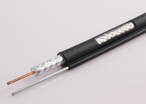 Câble coaxial de liaison de cuivre de CCS RG11 avec le câble en acier de messager tressage en aluminium de 60% et de 40%