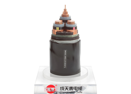 Cable électrique moyen de tension | Le Cu-conducteur, XLPE isolé, la bande de cuivre a examiné le câble électrique