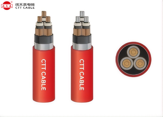 Medium Voltage Power Cables with Aluminum Wire Armor, packed 300–450m per drum.
