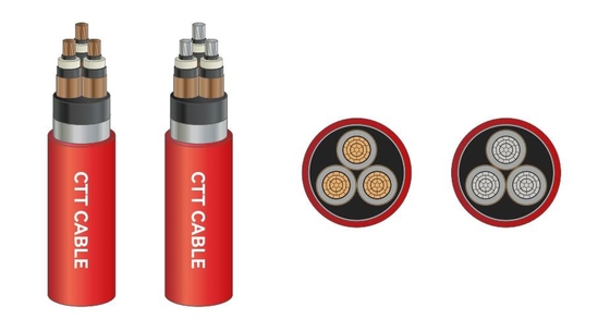 Cable électrique blindé à bande d'acier à tension moyenne 3.6/6 kV, 6/10 kV, 8.7/15 kV CU/XLPE/STA/PVC IEC60502-1, IEC12706.1