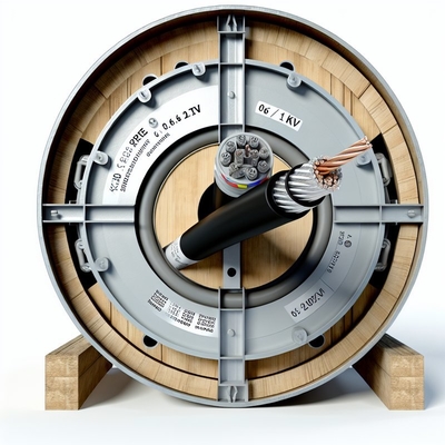 Cable d'alimentation isolée XLPE avec emballage en tambour en acier en bois 0,6 / 1kV