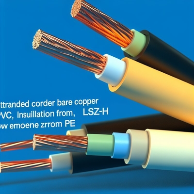 câbles d'alimentation à tension moyenne en cuivre nu en PVC LSZH PE