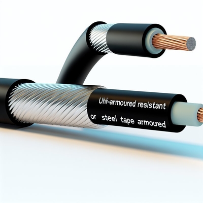 Câble résistant aux hautes températures non armé ou armé d'une bande d'acier 0,6 / 1kV