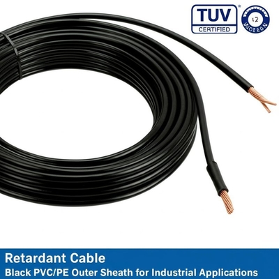 Câble ignifuge certifié TUV, gaine extérieure PVC/PE noire pour applications industrielles