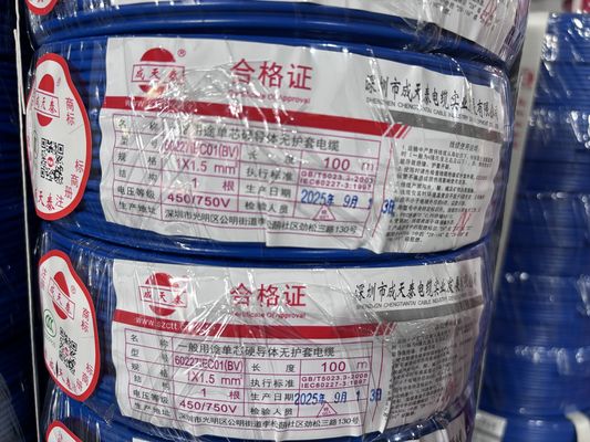 Building Construction Copper wire PVC Insulated with Soild  Conductor 450 / 750V