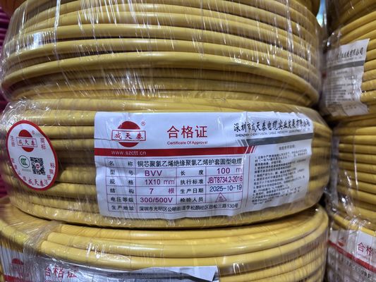 Copper Building Wire Domestic Housing wire with 0.5-25mm2 Conductor Size 300 / 500V