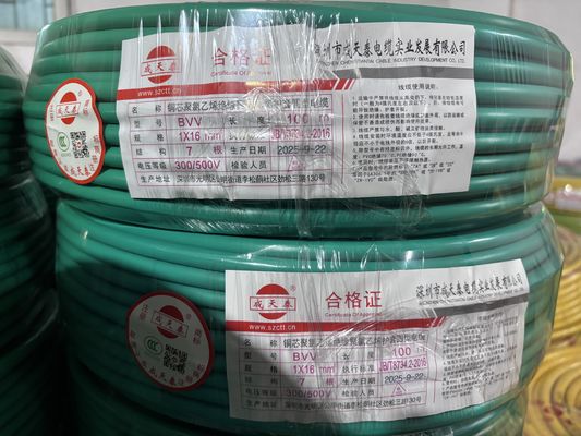 300 / 500 V Rate Voltage Round Copper PVC Insulated Construction Wire for Construction Applications