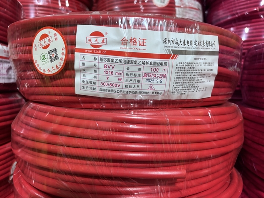 Domestic Decoration PVC Insulated Copper Building Wire 300 / 500V with PVC Insulation Material