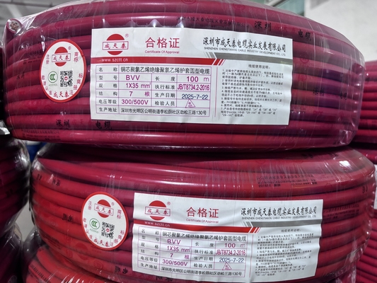 99.95% Purity Copper Industrial Building Cable For Indoor And Outdoor Made Of Copper Conductor 300 / 500V