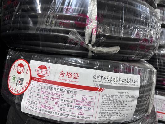 Black Copper Conductor Building Wire Unshielded Solution for Electrical Wiring in Residential Commercial and Industrial Projects 300/500V