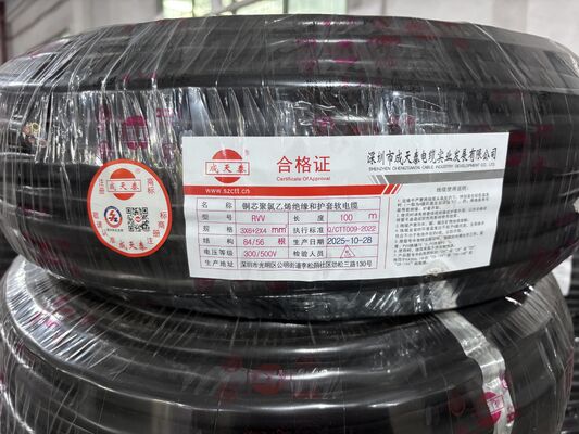 Round Black Copper Industrial Building Cable optimized for industrial electrical networks providing stable and current flow 300 / 500V