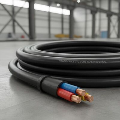 3+2 Core XLPE Insulated Power Cable with Black Sheath for Industrial Applications