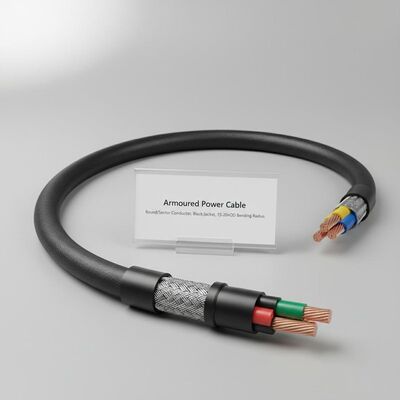 Armoured Power Cable (Round/Sector Conductor, Black or Custom Jacket, 15–20×OD Bending Radius)