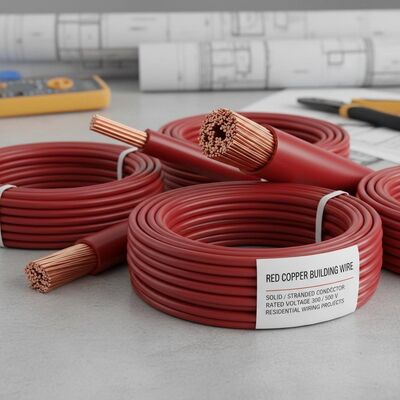 Red Copper Building Wire Featuring Solid Or Stranded Conductor and Rated Voltage 300 / 500 V Suitable for Residential Wiring Projects