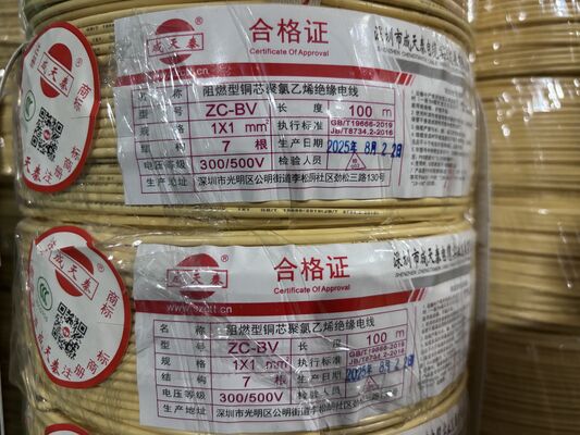 Fil de cuivre pour bâtiment, conducteur massif ou toronné, forme de câble ronde, offre une excellente conductivité et flexibilité, 300 / 500 V