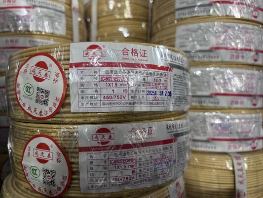 Copper Conductor Building Wire 70 Celsius Rated Providing Electrical Connections in Building Projects 450 / 750 V