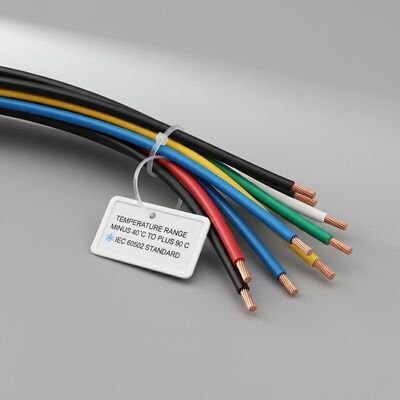 Temperature Range Minus 40 Celsius To Plus 90 Celsius Copper Conductor Cable IEC 60502 Standard In Black Red Blue Yellow Green White Colors