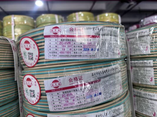 Unshielded Copper Building Wire PVC insulation Material and Standard Delivery Length 100 Meters Per Coil for Electrical Wiring Projects 450/750V