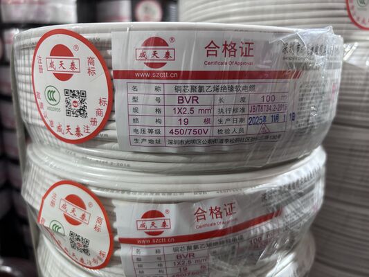 Stranded Conductor Copper Building Wire Conductor Size 1 to 25mm2 Suitable for Safe and Electrical Wiring 450/750V